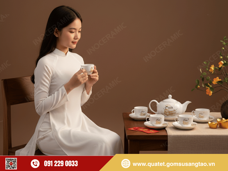 Bộ trà Minh Nguyệt Thuận Buồm được nung ở nhiệt độ cao và chế tác tinh xảo Bộ trà Minh Nguyệt Thuận Buồm được nung ở nhiệt độ cao và chế tác tinh xảo