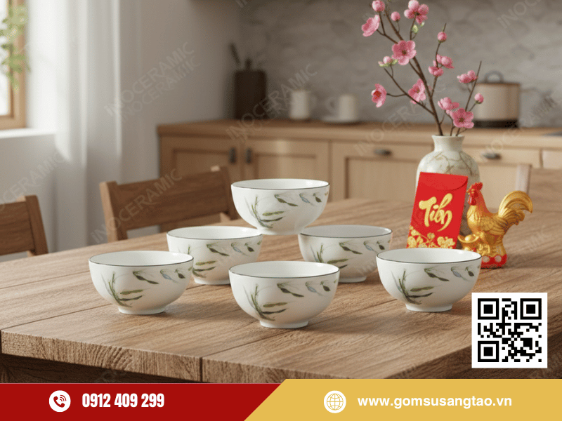 Hình ảnh bộ chén chuồn trúc 6 chén gốm sứ cao cấp từ Gốm Sứ Sáng Tạo Hình ảnh bộ chén chuồn trúc 6 chén gốm sứ cao cấp từ Gốm Sứ Sáng Tạo