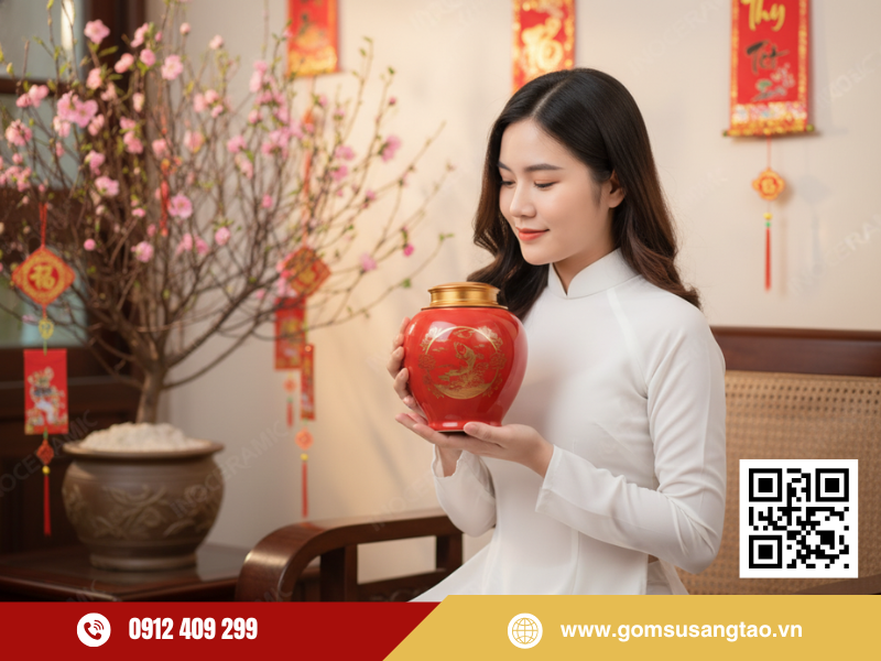 Hũ trà Lý Ngư Vượt Vũ Môn nắp kín giữ hương trà tốt Hũ trà Lý Ngư Vượt Vũ Môn nắp kín giữ hương trà tốt