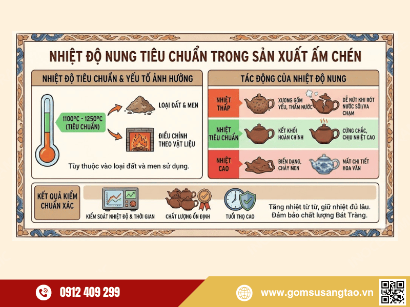 Công đoạn nung trong quy trình sản xuất ấm chén đạt chuẩn Công đoạn nung trong quy trình sản xuất ấm chén đạt chuẩn