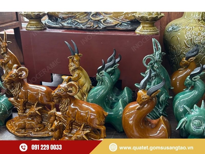 Inoceramic cung cấp tượng dê gốm sứ Bát Tràng cho Tết 2027 Inoceramic cung cấp tượng dê gốm sứ Bát Tràng cho Tết 2027
