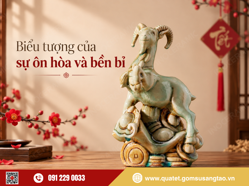 Tượng dê phong thủy bằng gốm sứ thể hiện sự điềm tĩnh và bền bỉ trong kinh doanh Tượng dê phong thủy bằng gốm sứ thể hiện sự điềm tĩnh và bền bỉ trong kinh doanh