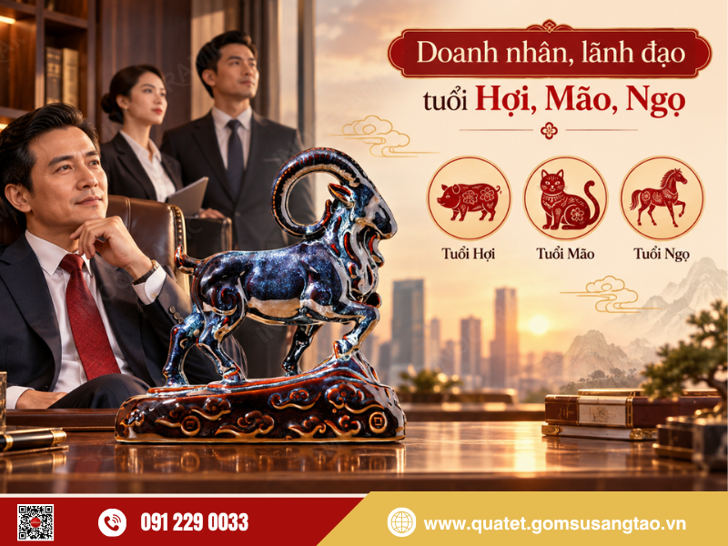 Tượng dê phong thủy mạ vàng đặt trên bàn làm việc của giới lãnh đạo Tượng dê phong thủy mạ vàng đặt trên bàn làm việc của giới lãnh đạo