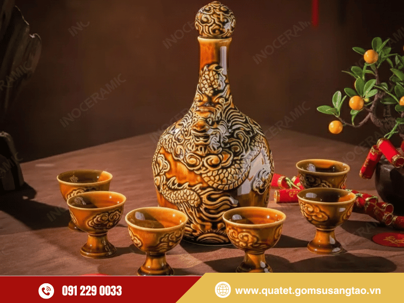Bình rượu gốm sứ thủ công do Gốm Sứ Sáng Tạo sản xuất Bình rượu gốm sứ thủ công do Gốm Sứ Sáng Tạo sản xuất