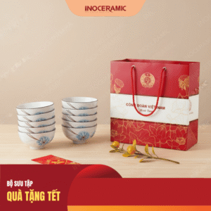Bộ quà Tết 2026 Công đoàn 10 chén cơm bồ công anh