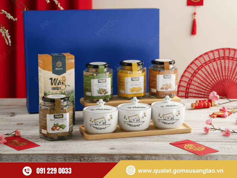 Hộp quà tết công đoàn INO026 xuân tài phát lộc sang trọng Hộp quà tết công đoàn INO026 xuân tài phát lộc sang trọng