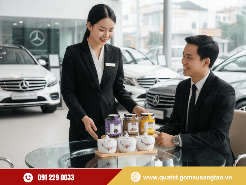 Quà tri ân khách hàng showroom oto Tết 2026 sang trọng Quà tri ân khách hàng showroom oto Tết 2026 sang trọng
