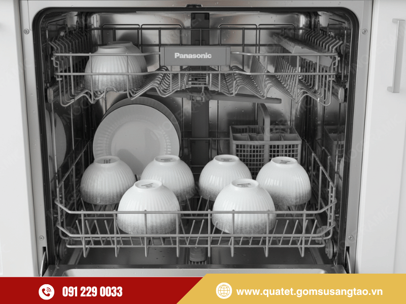 Set chén gốm sứ Bát Tràng cao cấp an toàn khi sử dụng máy rửa chén