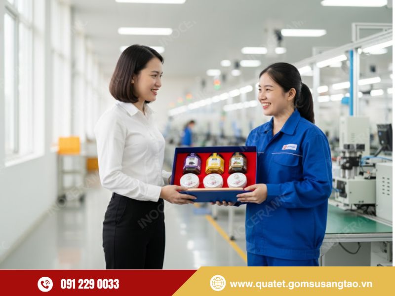 Doanh nghiệp chọn quà Tết gốm sứ cao cấp thay thế giỏ quà bánh kẹo truyền thống Doanh nghiệp chọn quà Tết gốm sứ cao cấp thay thế giỏ quà bánh kẹo truyền thống