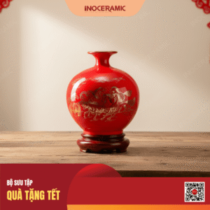 Bình hút lộc men đỏ Mã Đáo Thành Công quà tặng Sếp mệnh Hỏa