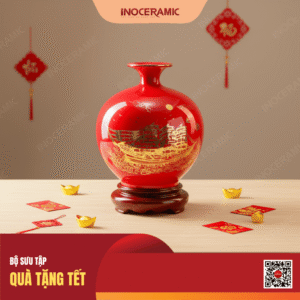 Bình hút lộc men đỏ thuận buồm