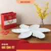 Set 6 đĩa cánh tiên men trắng in logo làm quà Tết cho Công đoàn doanh nghiệp Set 6 đĩa cánh tiên men trắng in logo làm quà Tết cho Công đoàn doanh nghiệp