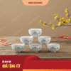 Bộ chén hoa văn sen xanh (6 chén) - Quà Tết doanh nghiệp