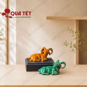 Tượng dê Bát Tràng Song Dương An Lộc