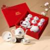 Set bộ trà gốm sứ Tài Lộc Khai Xuân - Tặng ban lãnh đạo