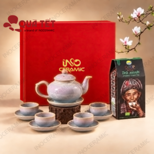 Set quà Tết Bát Tràng Hưng Xuân Phát Lộc - Cao cấp, chỉn chu