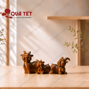 Alternative view of Set tượng linh vật 2027 Tam Dương Cát Khánh - Tượng phong thủy tặng doanh nghiệp